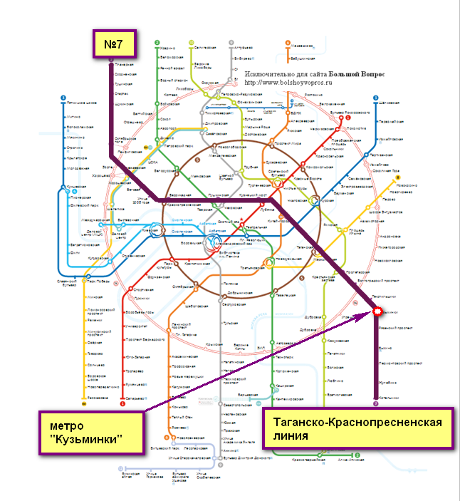 Метро кузьминки москва схема