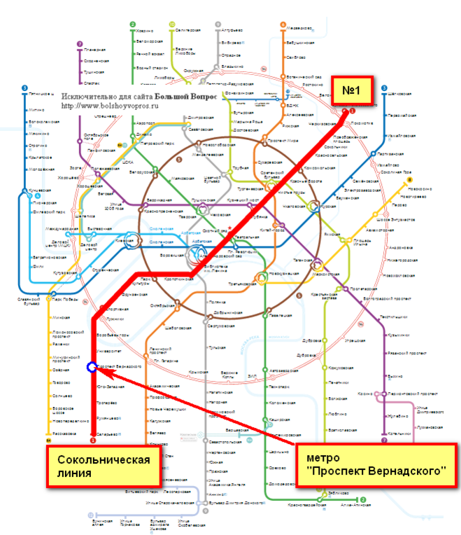 Москва проспект вернадского карта