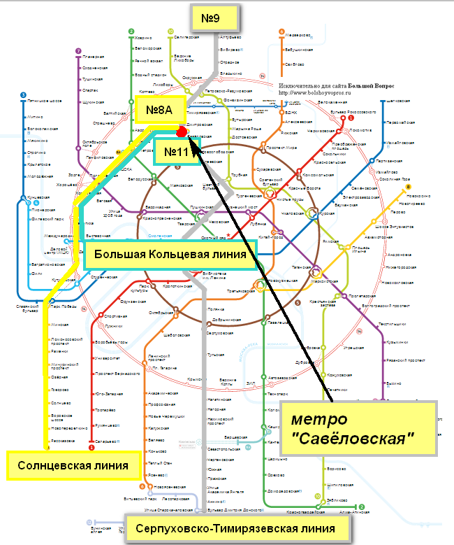 Карта станции метро савеловская