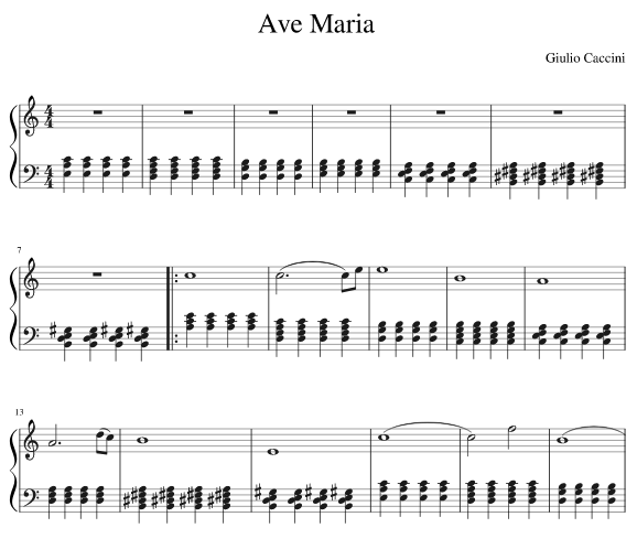 Ave maria ноты. Ave Maria Caccini Ноты для фортепиано. Ave Maria Каччини Ноты.
